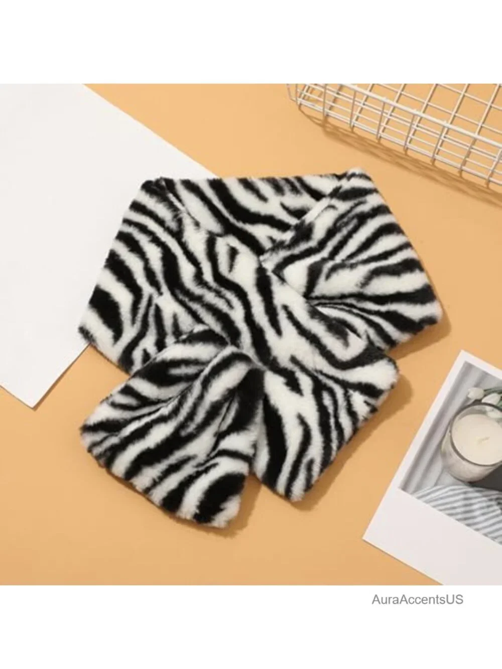 Faux Fur Collar Winter Scarf Women Neck Warmer Loop Scarf
